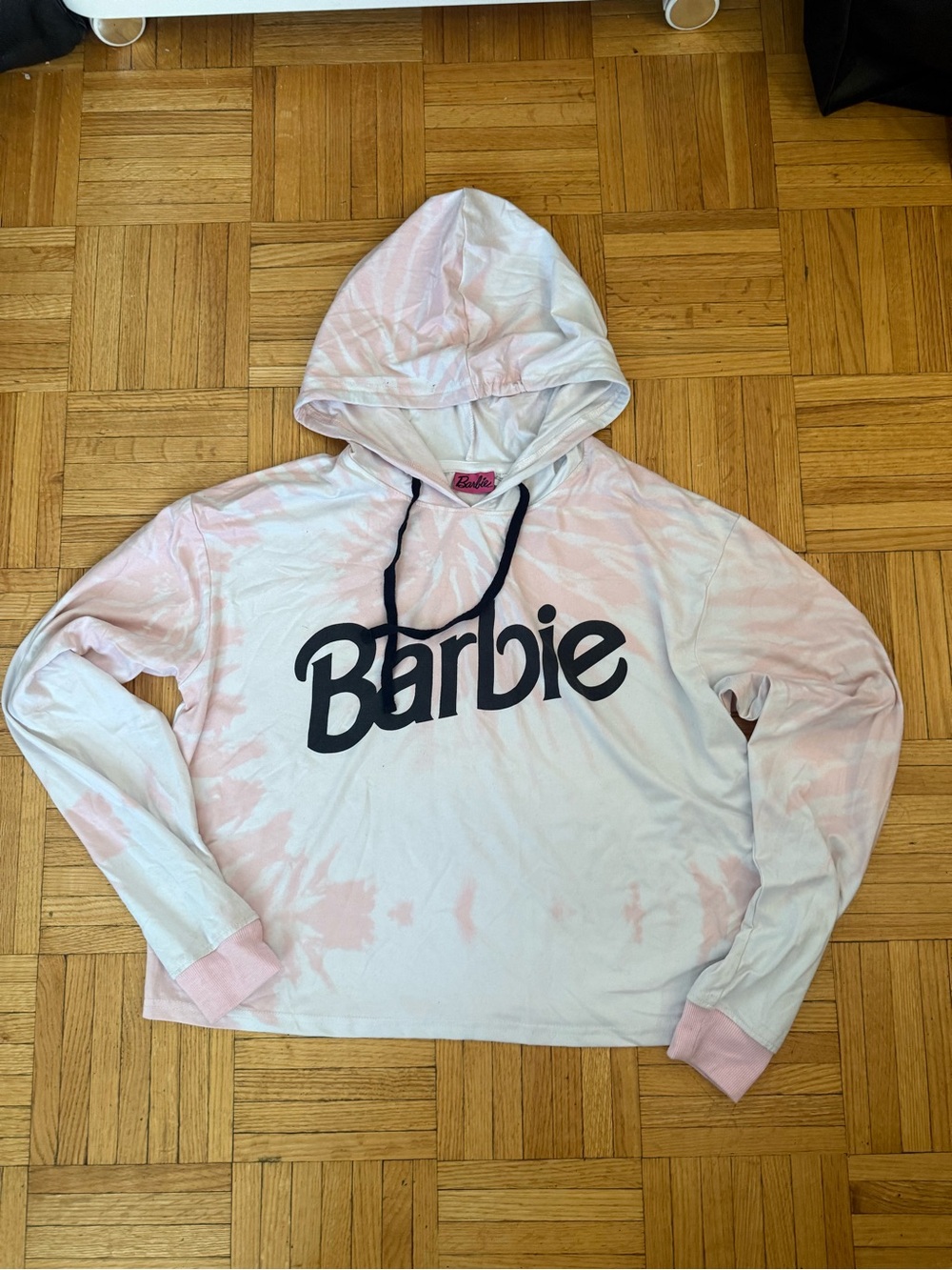 Barbie Light Pink & White Tie-Dye Pullover Hoodie